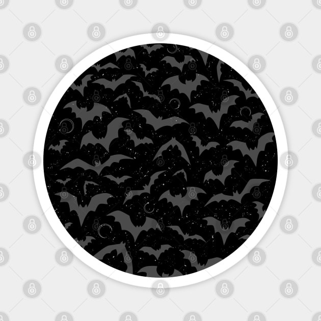 Bats Attack, Goth Pattern, Halloween, flying bats, horror sticker, gothic design Magnet by SSINAMOON COVEN